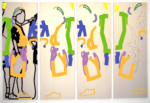 25/28 Title: Gambling ornaments / Two-piece / size: 4 x (140 x 50) cm / acrylic / canvas / stretcher